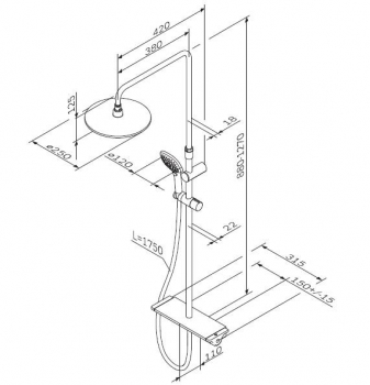 Душевая система с термостатом AM.PM Spirit 2.0 F0770A400. Фото